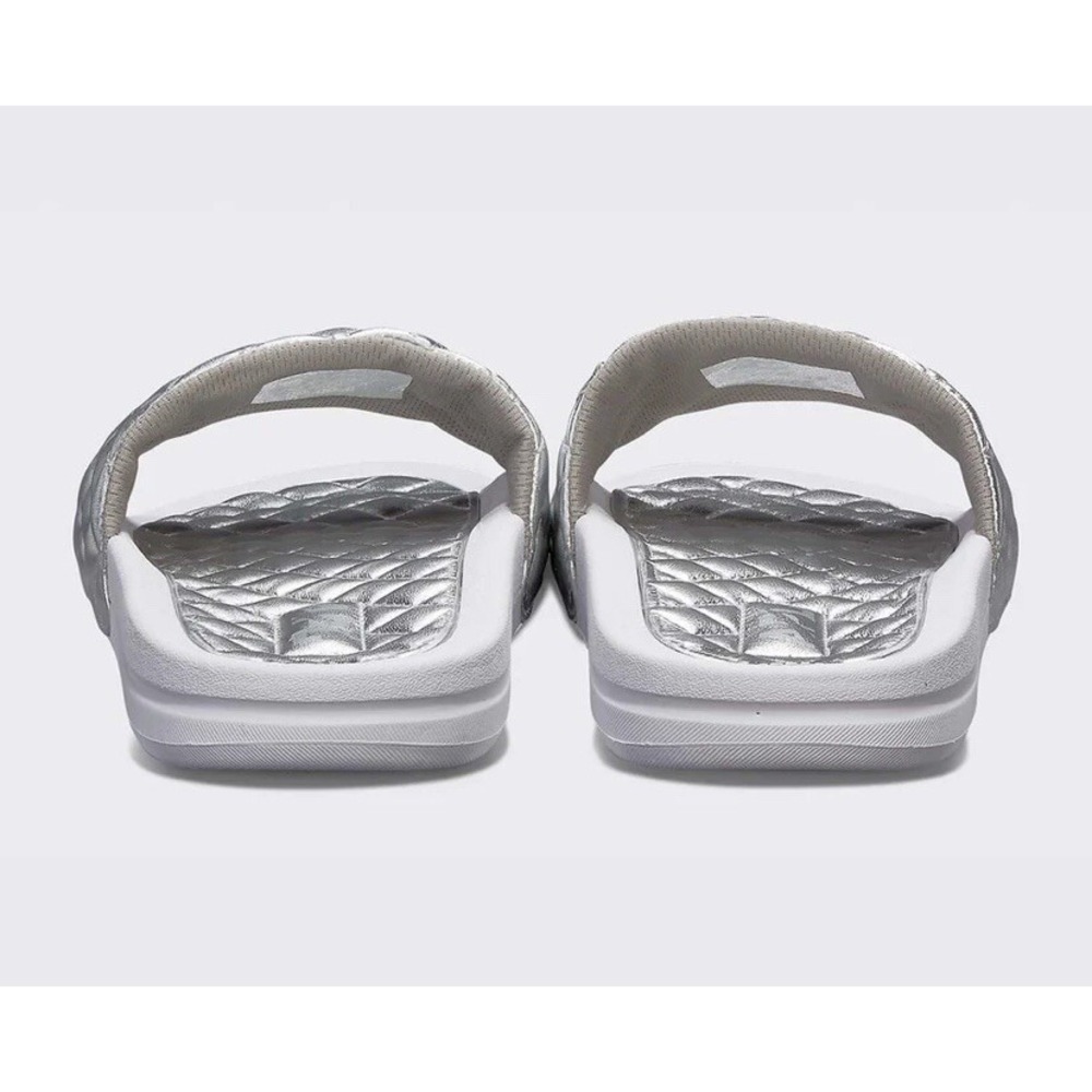 APL Slide Athletic Propulsion Labs Silver Sandal Quilted NEW Women's 7 New $220 - Picture 4 of 9
